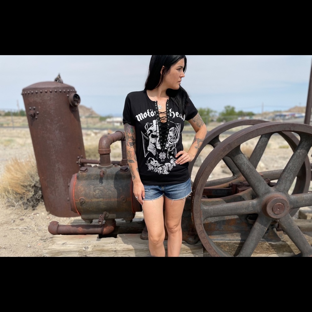 Motörhead band shirt tee front lace up